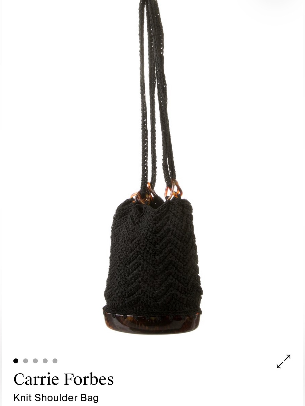 Small Olive Shearling Drawstring Shoulder Bag - Picture 2 of 5